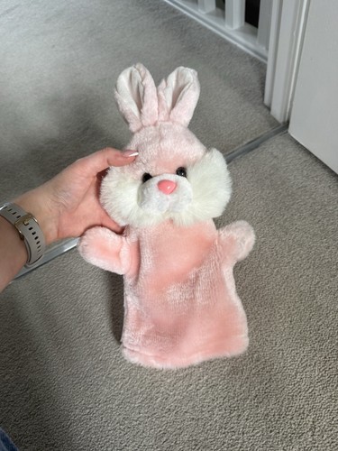 Pink bunny rabbit hand puppet - bunny,